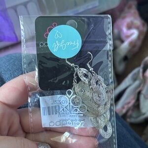 Papaya Intricate Silver Loop Earrings